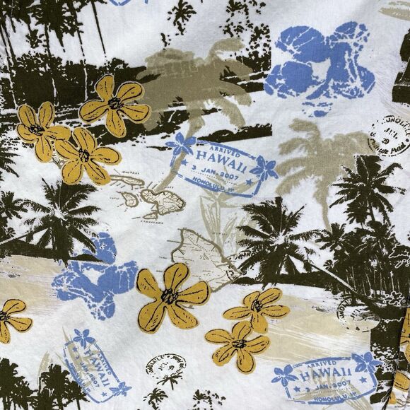 HB Harbor Bay Shirt Mens 4XL Tan Hawaiian Palm Short Sleeve Button Pocket Tropic - Picture 4 of 14